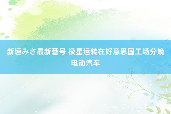 新垣みさ最新番号 极星运转在好意思国工场分娩电动汽车