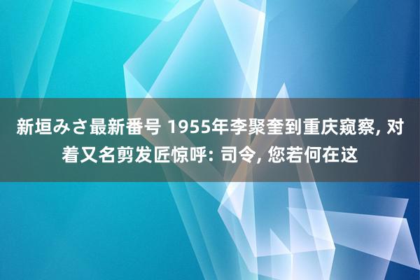 新垣みさ最新番号 1955年李聚奎到重庆窥察, 对着又名剪发匠惊呼: 司令, 您若何在这