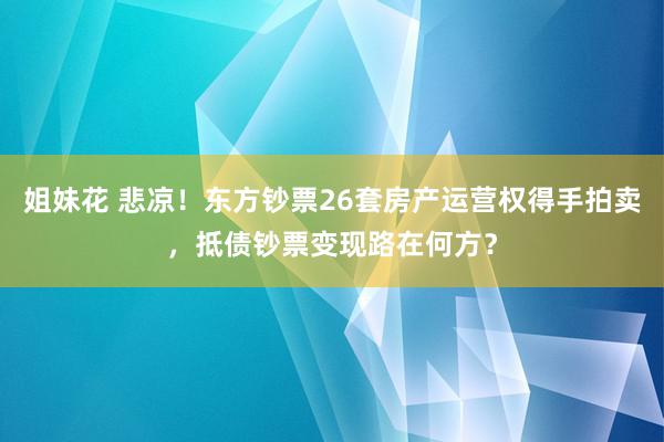 姐妹花 悲凉！东方钞票26套房产运营权得手拍卖，抵债钞票变现路在何方？