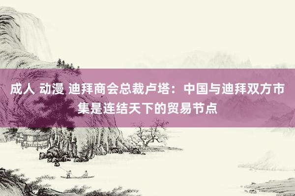 成人 动漫 迪拜商会总裁卢塔：中国与迪拜双方市集是连结天下的贸易节点