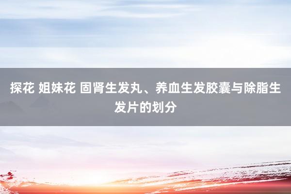 探花 姐妹花 固肾生发丸、养血生发胶囊与除脂生发片的划分